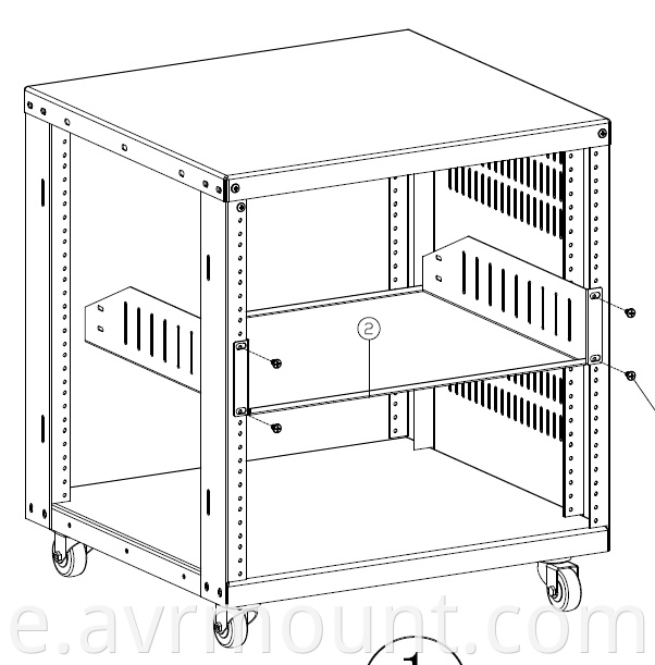 AV rack with shelf